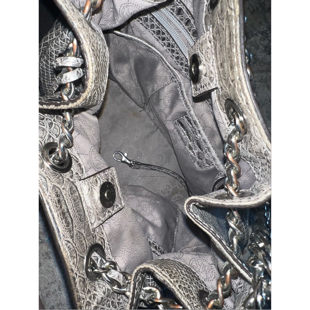 Michael Kors Metallic Silver Python Bucket Bag - image 7